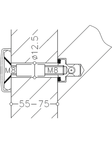 HT-Stoßgriff-Bef.,einseitig,TS 55-75mm MS 1.2AS - AS,Aufsteckmontage,farblos