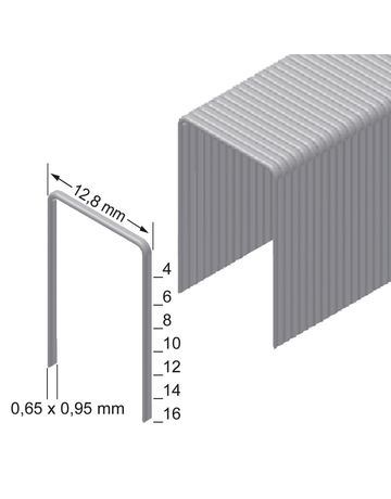 Heftklammer A04-CNK (VE= 10000 St) Rückenbreite 12,8 mm - Prebena