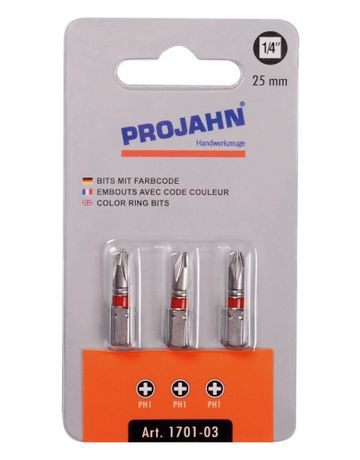 1/4" markierter Bit Phillips Nr 3 3er Pack - Projahn