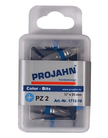 1/4" markierter Bit Pozidriv Nr 2 10er Pack