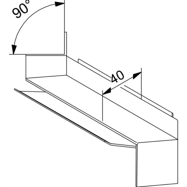 Gleit-Stoßverbinder G2 blank Außeneck 50 mm 90 Grad - RBB