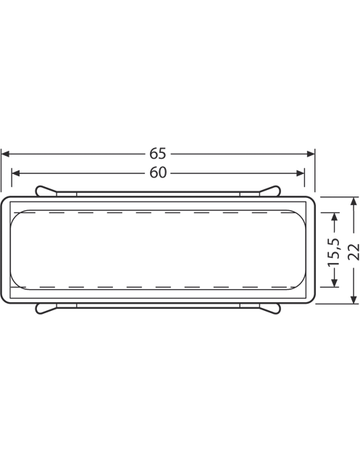 Bild Namensschild mit Feder A=65x22 mm für Einlage 60 x 15 x 0,5 mm-1