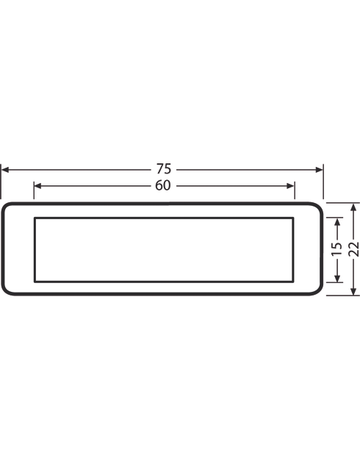 Bild Namensschild glasklar 92 A=75x22 mm für Einlage 60x15x0,5 mm-1