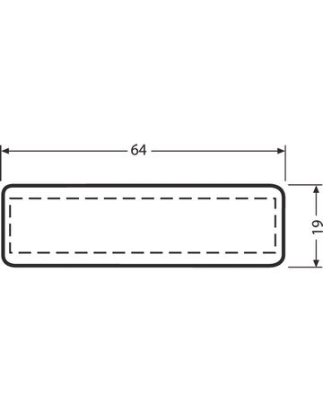 Bild Namensschild ohne Feder 64 X 19 mm für Einlage 59,5 x 12,5x 0,5 mm-1