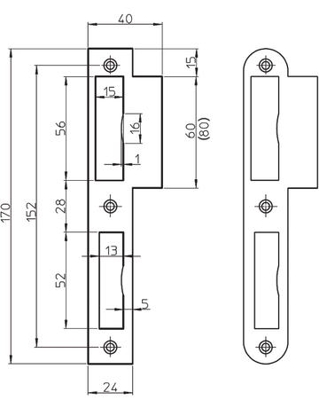 Bild ZT-Lappen-Schließblech rund Nirosta 24/60 X 170 mm DIN LS-1