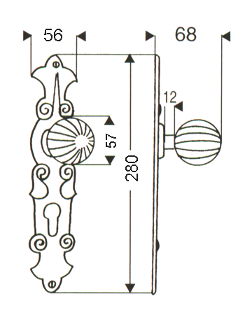 Bild Knopflangschild 316/208H PZ 92 mm EI Rowe ohne Wechselstift-1