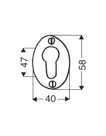 Bild Rahmenschlüsselrosette 269 PZ oval EI Rowe-1