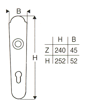 Bild Langschild 270H PZ 92 mm EI Rowe-1