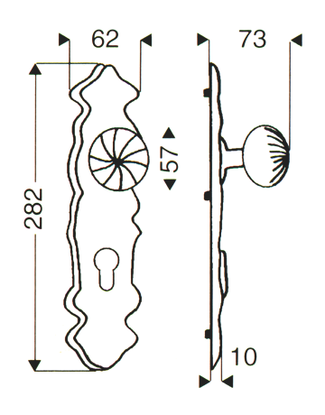 Bild Schutz-Knopflangschild SI-K208 PZ 92 mm EI Rowe Zylinderüberstand 10-12 mm-1