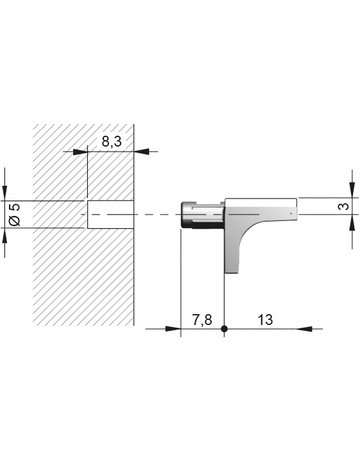 Bild Glasbodenträger K-Line vernickelt mit Gummiauflage-1