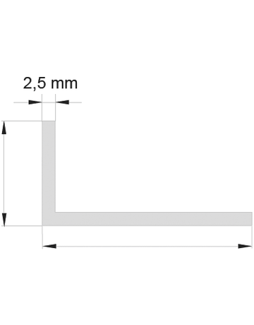 Bild PVC - Winkelprofil 25x25x2,5 mm eckig - EXTE-1