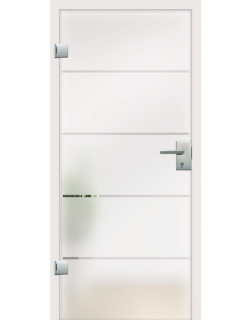 L&H Ganzglas Drehtüre Atos Maße: 2097 x 959 x 8 mm, DIN R - Licht & Harmonie