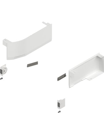 Bild AVENTOS HK top Hochklappe, Abdeckkappe AVENTOS HK top (inkl. Auslöseschalter zum Einbohren, beigepackt), glatt, links/rechts, für SERVO-DRIVE, seidenweiss/inox-g. - Blum-1
