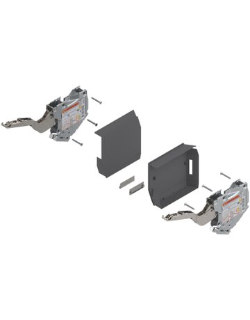 Bild AVENTOS HK-S Hochklappe, Kraftspeicher (Set), LF=400-1000 (bei 2 Stück), zum Schrauben, tiefgrau/inox-g. - Blum-1
