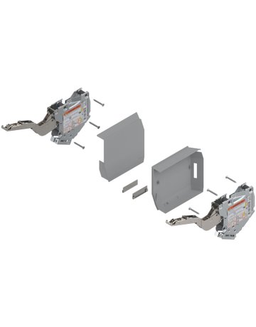 Bild AVENTOS HK-S Hochklappe, Kraftspeicher (Set), LF=220-500 (bei 2 Stück), zum Schrauben, für TIP-ON, hellgrau/inox-g. - Blum-1