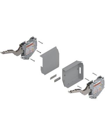 Bild AVENTOS HK-S Hochklappe, Kraftspeicher (Set), LF=400-1000 (bei 2 Stück), zum Schrauben, hellgrau/inox-g. - Blum-1