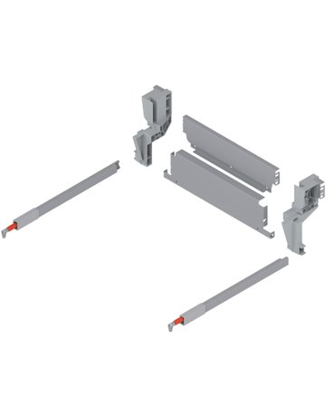 Bild TANDEMBOX Stahlrückwand für Müllauszug hängend, Höhe M (96,5 mm), LW=360.5-361.4 mm, R9006 w-alu/weissgr. - Blum-0