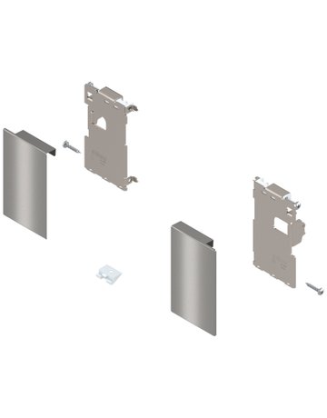 Bild LEGRABOX Fronthalter, mit Distanzstück-Schraube montiert, für Innenschubkasten, links/rechts, für LEGRABOX pure, inox-gebür.-lackiert - Blum-0