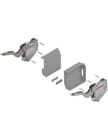 Bild AVENTOS HK-S Hochklappe, Kraftspeicher (Set), LF=960-2215 (bei 2 Stück), zum Schrauben, für TIP-ON, hellgrau/inox-g. - Blum-1