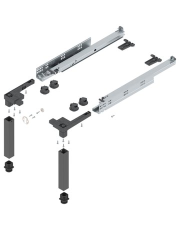 Bild SPACE STEP Set, Kunststoff / Stahl, NL=460 mm, oriongrau matt - Blum-0