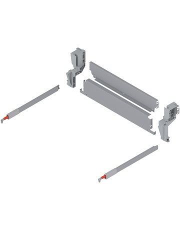 Bild TANDEMBOX Stahlrückwand für Müllauszug hängend, Höhe M (96,5 mm), LW=510.5-511.4 mm, R9006 w-alu/weissgr. - Blum-0