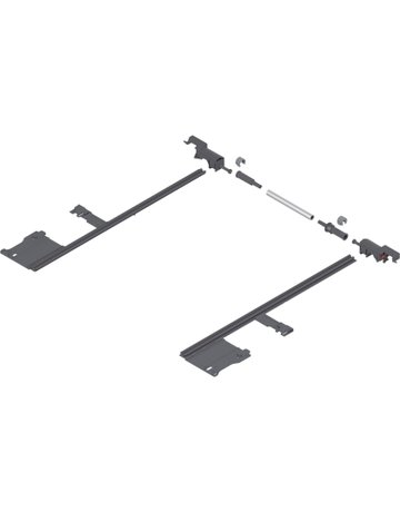 Bild MOVENTO Seitenstabilisierung, NL=400 mm, KB=1400 mm, Vollauszug, zum Ablängen, R7037 staubgrau - Blum-0