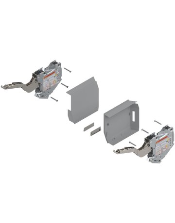 Bild AVENTOS HK-S Hochklappe, Kraftspeicher (Set), LF=220-500 (bei 2 Stück), zum Schrauben, hellgrau/inox-g. - Blum-1