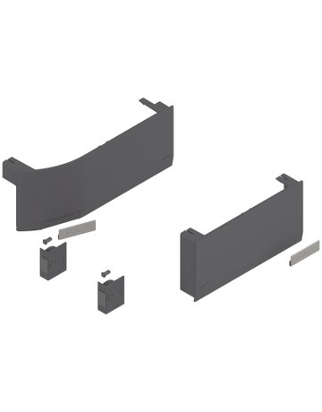 Bild AVENTOS HK top Hochklappe, Abdeckkappe groß (inkl. Auslöseschalter zum Einbohren, beigepackt), glatt, links/rechts, für SERVO-DRIVE, tiefgrau/inox-g. - Blum-0