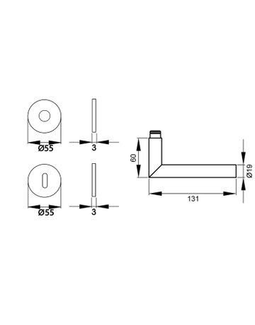 Bild Halb-Rosettengrt.Rhodos EPL28 BBL Edelstahl matt PlanDesign - Karcher Design-2
