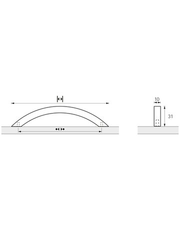 Bild MB-Segmentbogengriff,B10x224mm,H31mm,ER Guarani 9208049,edelstahl geb. - Hettich-8