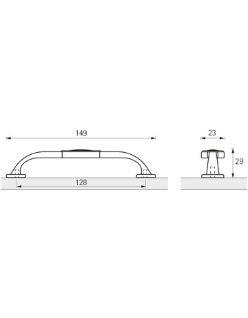 Bild MB-Griff,B23x128mm,H29mm,Zink Siradia 9208026,zinnoptik antik - Hettich-8