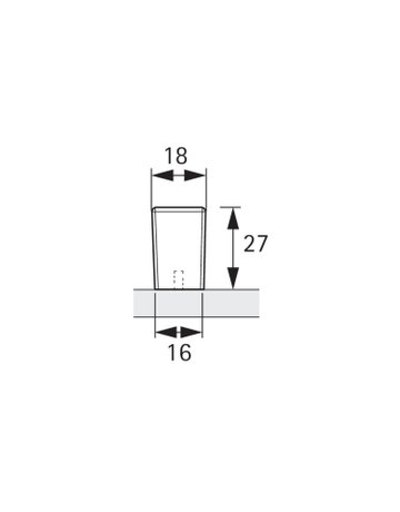 Bild Knopf Cadria, L 18 mm, B 18 mm, H 27 mm, Edelstahl Optik gebürstet - Hettich-8