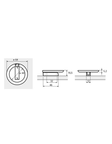 Bild MB-Griff,Ø64x32mm,H16,5mm,Zink Campli 9348210,schwarz goldoptik - Hettich-8