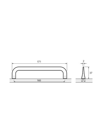 Bild MB-Griff,B11x160mm,H37mm,Zink Lungro 9348293,schwarz - Hettich-8