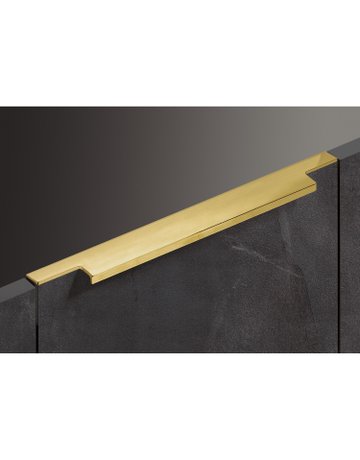 Bild Möbel- Griffleiste, mit Harpunensteg, Lamezia 9265988, Länge 445mm, Aluminium messingfarbig matt gebürstet - Hettich-1