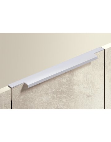 Bild Möbel- Griffleiste, mit Harpunensteg, Lamezia 9105829, Länge 395mm, Aluminium silber eloxiert - Hettich-2