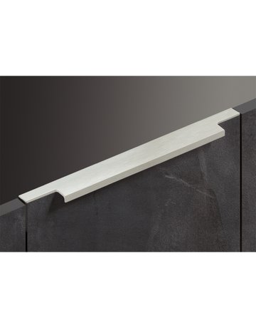 Bild Möbel- Griffleiste, mit Harpunensteg, Lamezia 9105820, Länge 445mm, Aluminium edelstahloptik gebürstet - Hettich-1