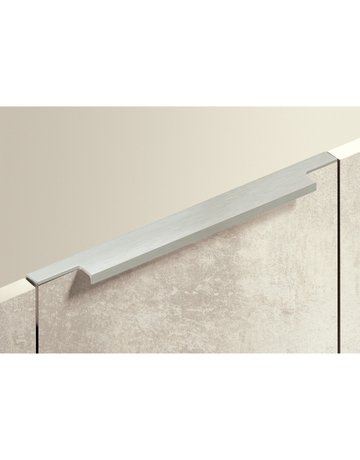 Bild Möbel- Griffleiste, mit Harpunensteg, Lamezia 9105820, Länge 445mm, Aluminium edelstahloptik gebürstet - Hettich-2