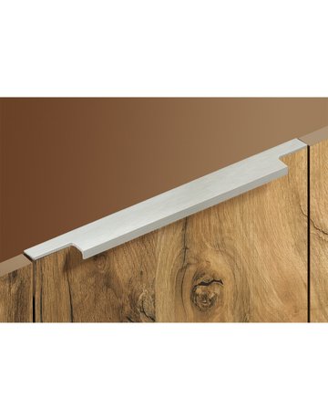 Bild Möbel- Griffleiste, mit Harpunensteg, Lamezia 9105820, Länge 445mm, Aluminium edelstahloptik gebürstet - Hettich-5