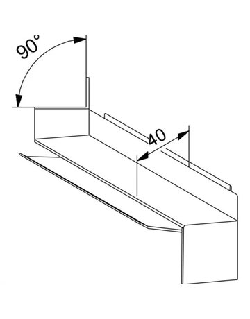Bild Gleit-Stoßverbinder G2 blank Außeneck 280 mm 90 Grad-3
