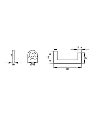 Bild Drücker-Rosettengarnitur Kos ER/FS 20V RR rs ohne Schlüsselrosette FS 9mm Kosmos schwarz - Karcher Design-1