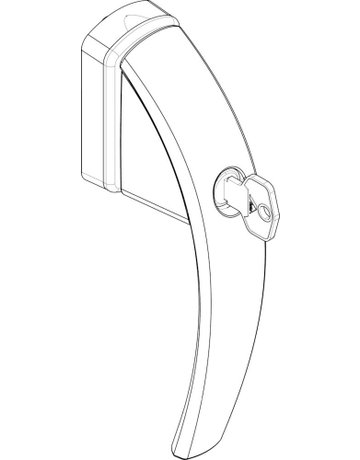 Bild PSK-Griff,VK8,Aluminium Swing Patio Z,abschließbar,OL,F9016 - Roto-1