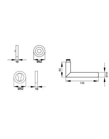 Bild Halb-Rosettengrt.Korsika ER/FS 30 PZR FS 9mm Edelstahl matt - Karcher Design-2