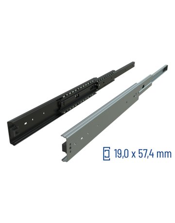 Bild Vollauszug 039 111 kg/Pr Länge 406 mm RAL7016, Zuhaltung, Aush., Air Motion - Schock Teleskopschienen-0