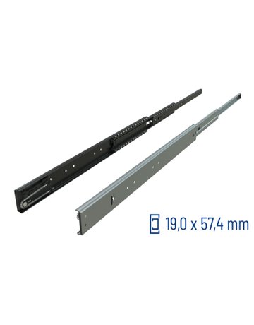Bild Vollauszug 039 SC 66 kg/Pr Länge 457 mm Selbsteinzug, Aushalterung, Air Motion - Schock Teleskopschienen-0