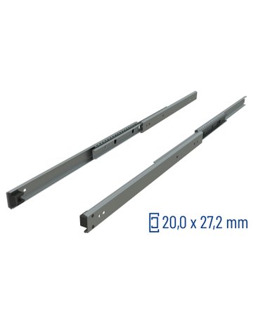 Bild Überauszug 040 32 kg/Pr Länge 500 mm Edelstahl 1.4301, bis 200°C, Air Motion - Schock Teleskopschienen-0