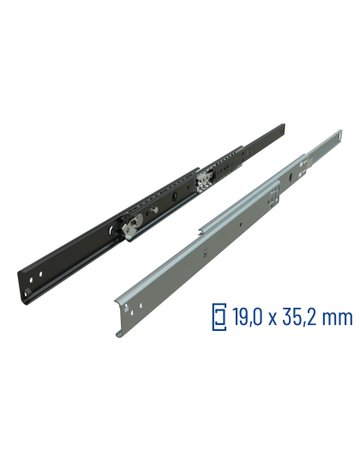 Bild Überauszug 044 65 kg/Pr Länge 406 mm Verriegelung geöffnet, Trennung, Air Motion - Schock Teleskopschienen-0
