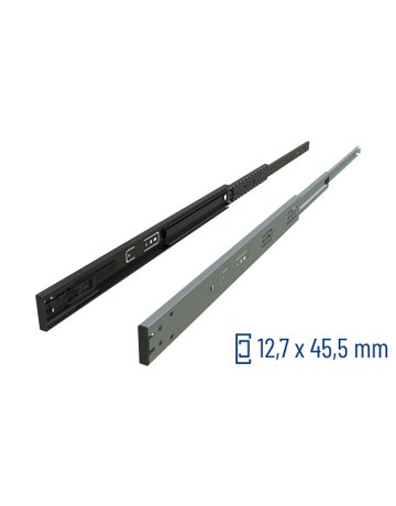 Bild Vollauszug 072 44 kg/Pr Länge 400 mm RAL7016, Drucköf., Trennung, Air Motion - Schock Teleskopschienen-0