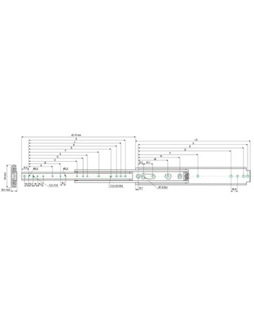 Bild Vollauszug 076 230 kg/Pr Länge 305 mm Weicher Endanschlag - Schock Teleskopschienen-1