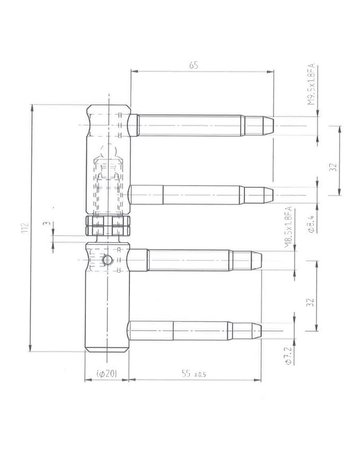 Bild SFS HaustürBand 12R 20-006 verzinkt 50 kg pro Band mit Stiftsicherung-1